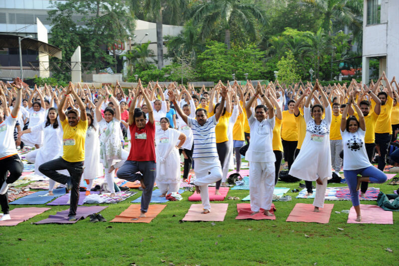 Internationaler Yoga-Tag in Indien