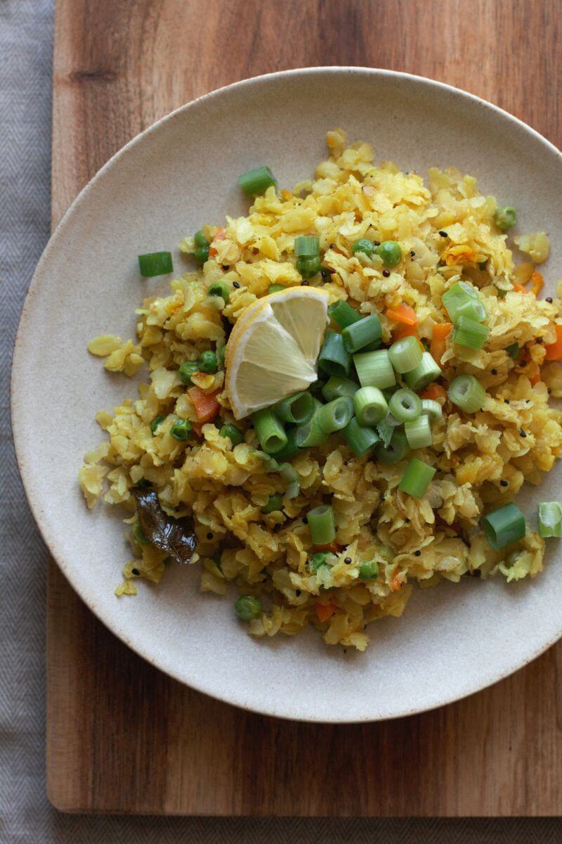 Poha - Reisflocken Frühstücks-Gericht