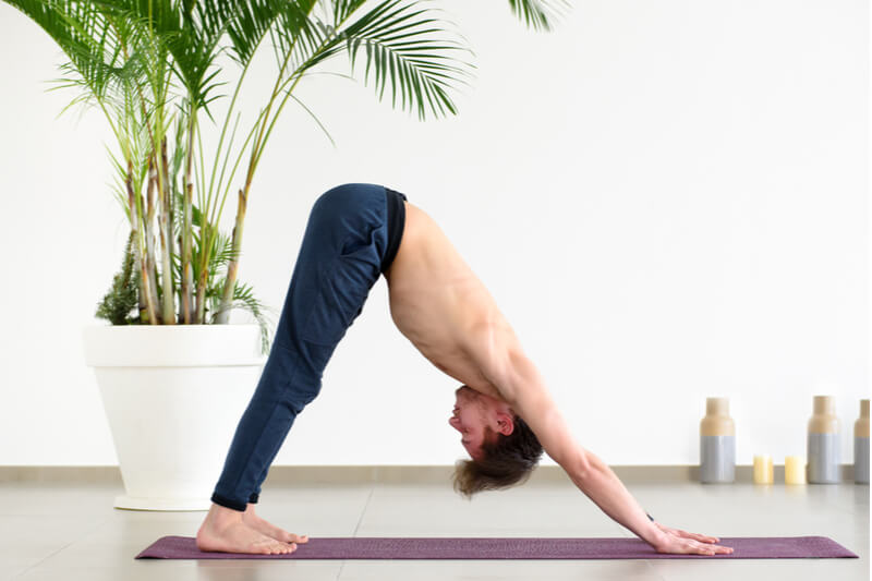 Yoga-Übungen: Der herabschauende Hund